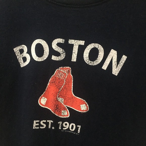 $7 or 2/$10 tshirt sale: Women's Boston Red Sox Ladies Distressed T-Shirt Tee - Picture 2 of 4